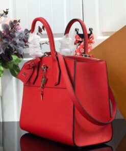 Replica Louis Vuitton Red City Steamer MM Bag M53015 BLV788 2