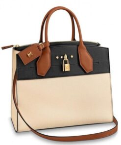 Replica Louis Vuitton Beige City Steamer MM Tri-colour Bag M53755 BLV790