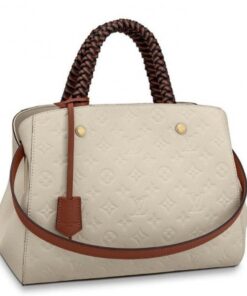 Replica Louis Vuitton Montaigne MM Bag Braided Monogram Empreinte M53939 BLV569