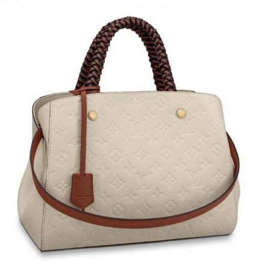 Replica Louis Vuitton Montaigne MM Bag Braided Monogram Empreinte M53939 BLV569