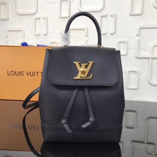 Replica Louis Vuitton Black Lockme Mini Backpack M54573 BLV025 2