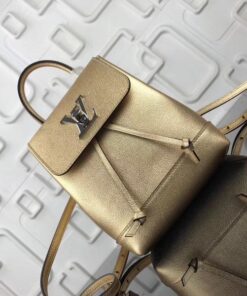 Replica Louis Vuitton Gold Lockme Mini Backpack M54575 BLV026 2