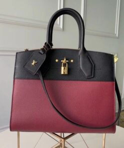 Replica Louis Vuitton Prune City Steamer MM Bi-color Bag M54867 BLV792 2