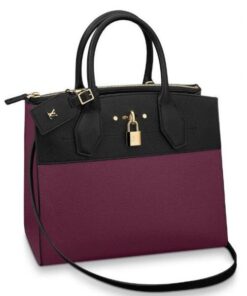 Replica Louis Vuitton Prune City Steamer MM Bi-color Bag M54867 BLV792