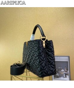 Replica Louis Vuitton Capucines PM Bag In Quilting Lambskin M55366 BLV852 2