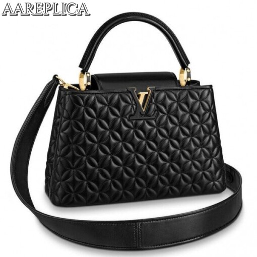 Replica Louis Vuitton Capucines PM Bag In Quilting Lambskin M55366 BLV852