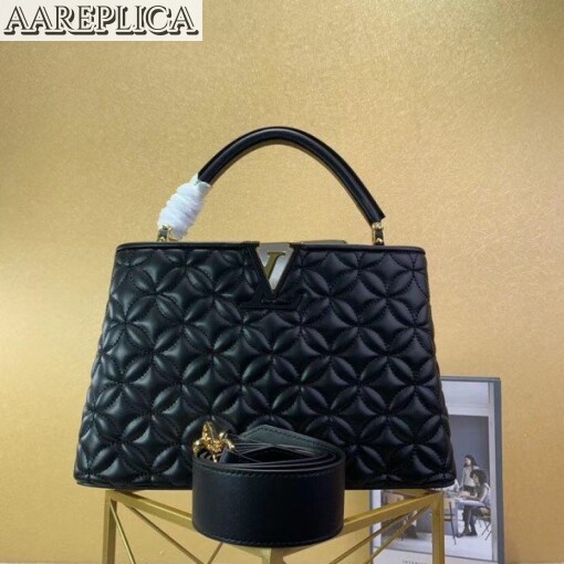 Replica Louis Vuitton Capucines PM Bag In Quilting Lambskin M55366 BLV852 8