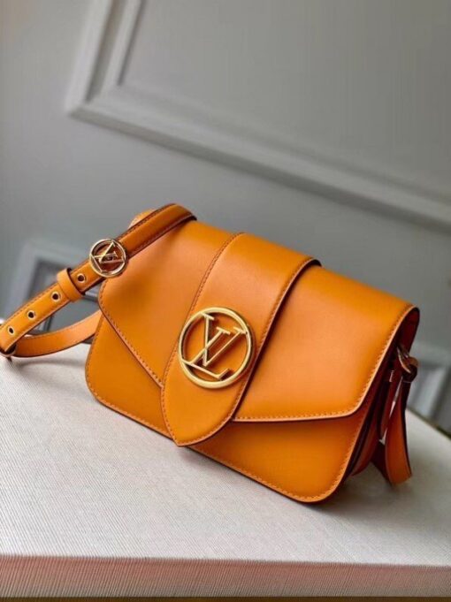 Replica Louis Vuitton LV Pont 9 Bag In Orange Calfskin M55946 BLV687 2