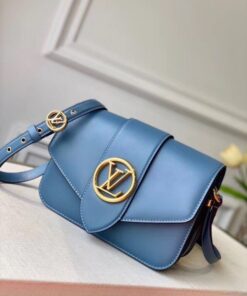 Replica Louis Vuitton LV Pont 9 Bag In Blue Calfskin M55947 BLV688 2