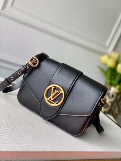 Replica Louis Vuitton LV Pont 9 Bag In Black Calfskin M55948 BLV689 2