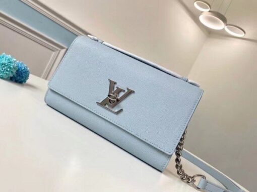 Replica Louis Vuitton Blue Lockme Clutch M56136 BLV694 2