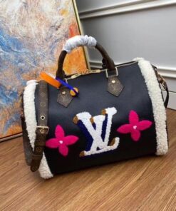 Replica Louis Vuitton Speedy Bandouliere 30 Leather Shearling M56966 BLV681 2