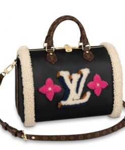 Replica Louis Vuitton Speedy Bandouliere 30 Leather Shearling M56966 BLV681