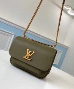 Replica Louis Vuitton Lockme Chain PM Bag In Green Leather M57067 BLV685 2