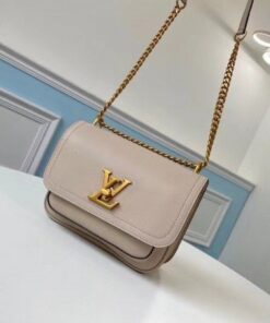 Replica Louis Vuitton Lockme Chain PM Bag In Griege Leather M57072 BLV683 2