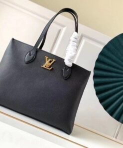 Replica Louis Vuitton Lockme Shopper In Black Leather M57345 BLV702 2