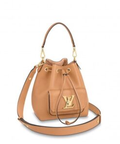 Replica Louis Vuitton Brwon Lockme Bucket Bag M57689 BLV732