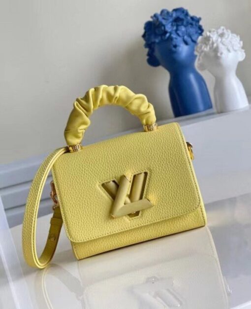 Replica Louis Vuitton Twist PM Bag In Yellow Taurillon Leather M58571 BLV713 2