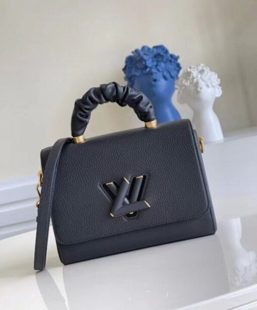 Replica Louis Vuitton Twist MM Bag In Black Taurillon Leather M58688 BLV714 2