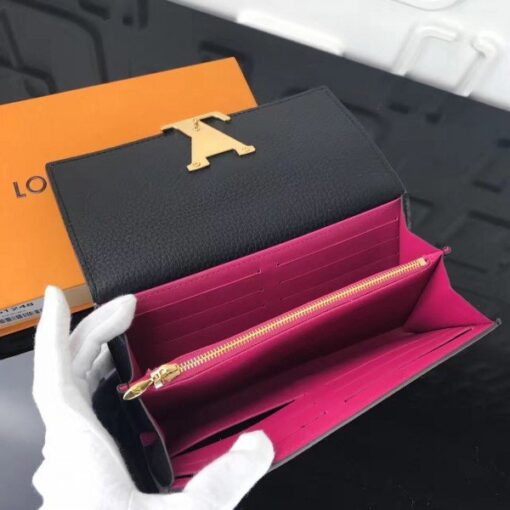 Replica Louis Vuitton Black Capucines Wallet Taurillon M61248 BLV1005 7