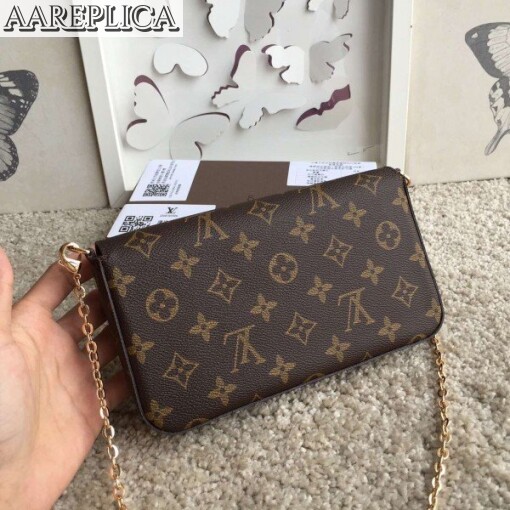 Replica Louis Vuitton Felicie Chain Wallet Monogram Canvas M61276 BLV415 3