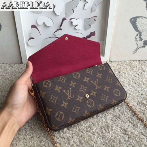 Replica Louis Vuitton Felicie Chain Wallet Monogram Canvas M61276 BLV415 6