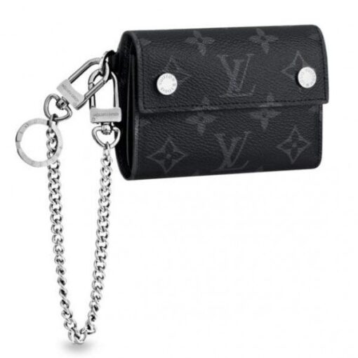 Replica Louis Vuitton Rivets Chain Wallet Monogram Eclipse M63510 BLV1103