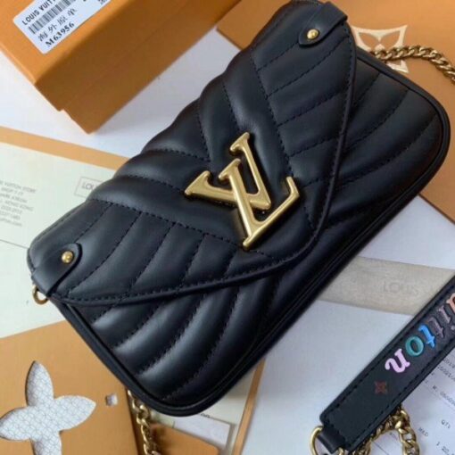 Replica Louis Vuitton Black New Wave Chain Pochette M63929 BLV623 3