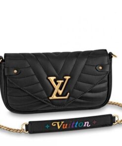 Replica Louis Vuitton Black New Wave Chain Pochette M63929 BLV623