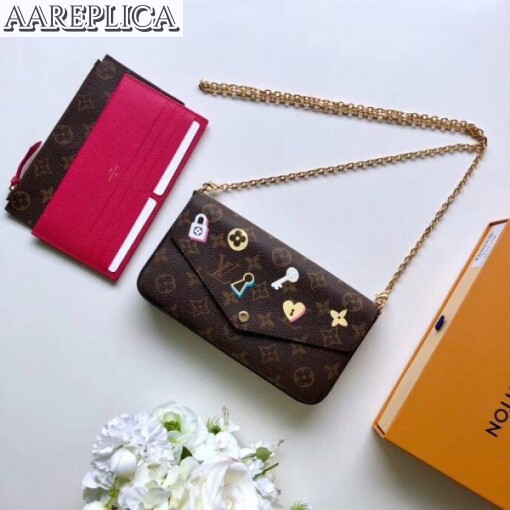 Replica Louis Vuitton Pochette Felicie Monogram Flowers M63999 BLV325 2