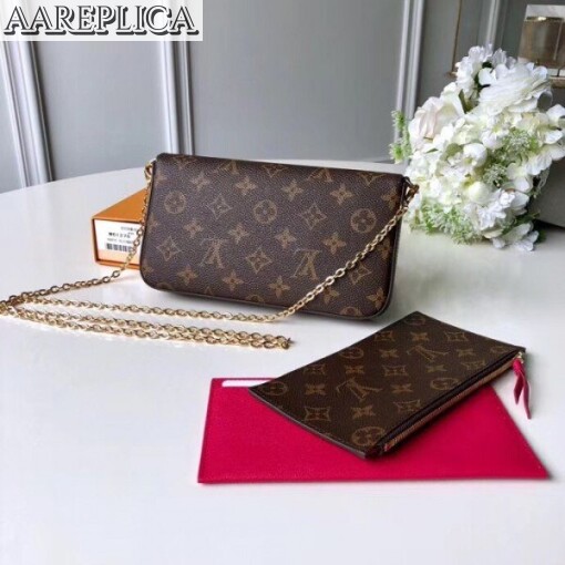 Replica Louis Vuitton Pochette Felicie Monogram Flowers M63999 BLV325 3