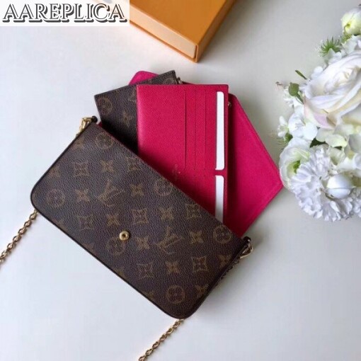 Replica Louis Vuitton Pochette Felicie Monogram Flowers M63999 BLV325 6