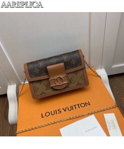 Replica Louis Vuitton Dauphine Chain Wallet Monogram Reverse M68746 BLV365 2