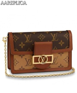 Replica Louis Vuitton Dauphine Chain Wallet Monogram Reverse M68746 BLV365