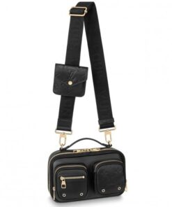 Replica Louis Vuitton Utility Crossbody Bag In Black Leather M80450 BLV716