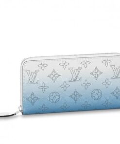 Replica Louis Vuitton Zippy Wallet Gradient Blue Mahina Leather M80494 BLV959