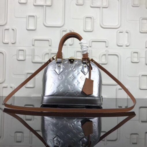 Replica Louis Vuitton Silver Alma BB Monogram Vernis M90484 BLV613 2