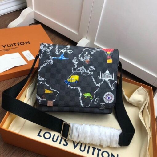 Replica Louis Vuitton District PM Bag Damier Graphite Maps N40238 BLV898 10