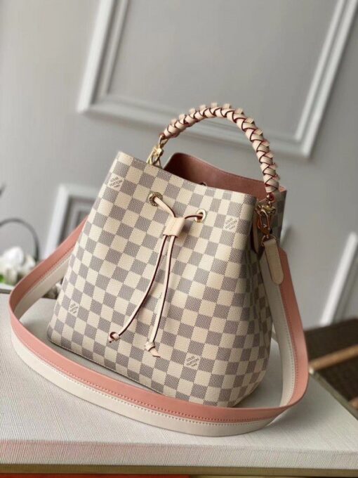 Replica Louis Vuitton NeoNoe MM With Braided Handle Damier Azur N40344 BLV048 2