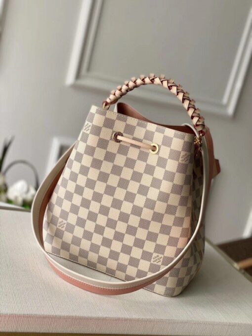 Replica Louis Vuitton NeoNoe MM With Braided Handle Damier Azur N40344 BLV048 3