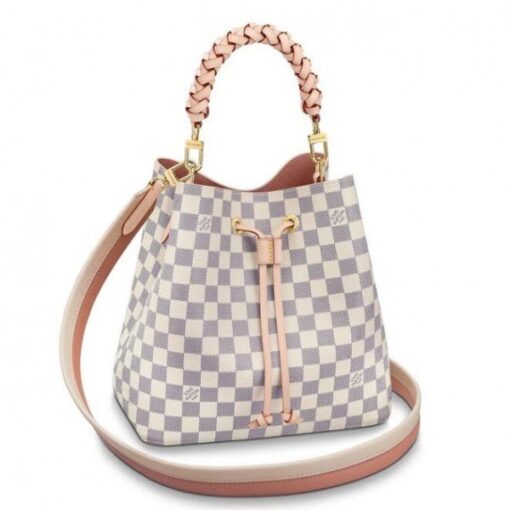 Replica Louis Vuitton NeoNoe MM With Braided Handle Damier Azur N40344 BLV048