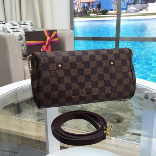 Replica Louis Vuitton Favorite MM Bag Damier Ebene N41129 BLV117 3