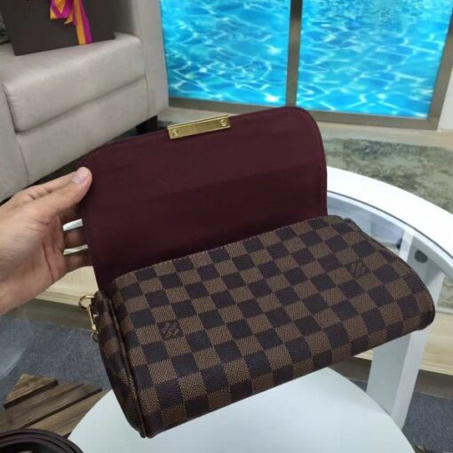 Replica Louis Vuitton Favorite MM Bag Damier Ebene N41129 BLV117 6