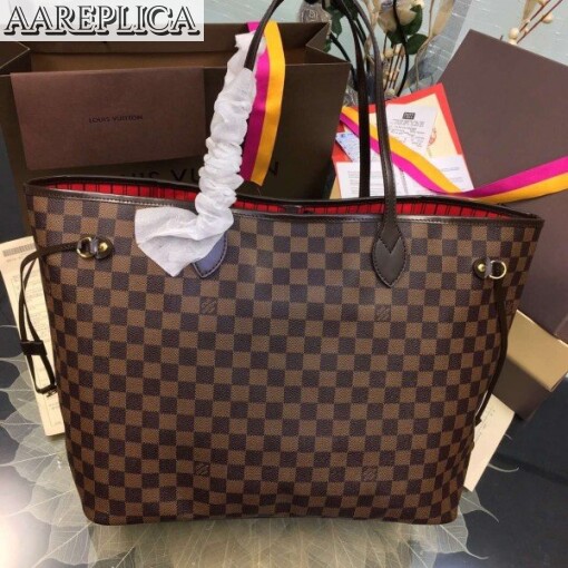 Replica Louis Vuitton Neverfull GM Bag Damier Ebene N41357 BLV114 2