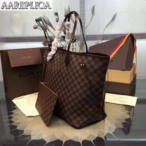 Replica Louis Vuitton Neverfull GM Bag Damier Ebene N41357 BLV114 4