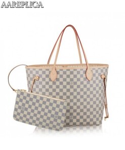 Replica Louis Vuitton Neverfull MM Bag Damier Azur N41361 BLV055