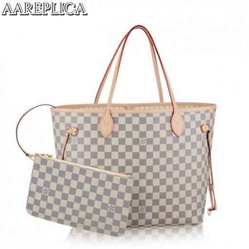 Replica Louis Vuitton Neverfull MM Bag Damier Azur N41361 BLV055