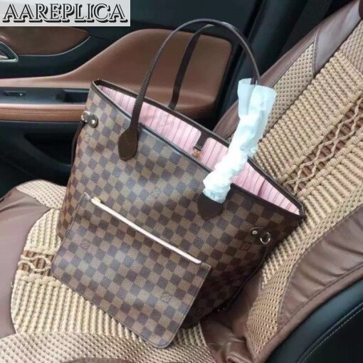 Replica Louis Vuitton Neverfull MM Bag Damier Ebene N41603 BLV105 2