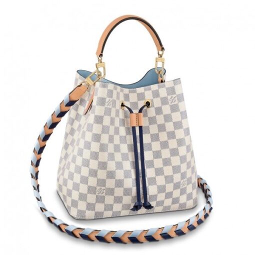 Replica Louis Vuitton Damier Azur NeoNoe MM With Braided Strap N50042 BLV044