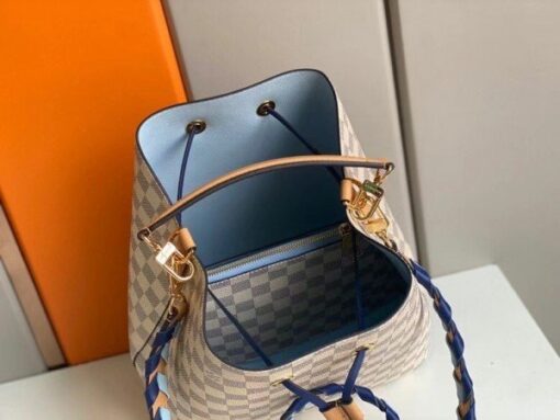 Replica Louis Vuitton Damier Azur NeoNoe MM With Braided Strap N50042 BLV044 10